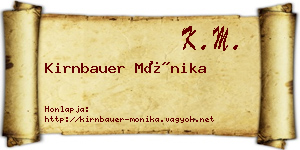 Kirnbauer Mónika névjegykártya