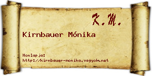 Kirnbauer Mónika névjegykártya